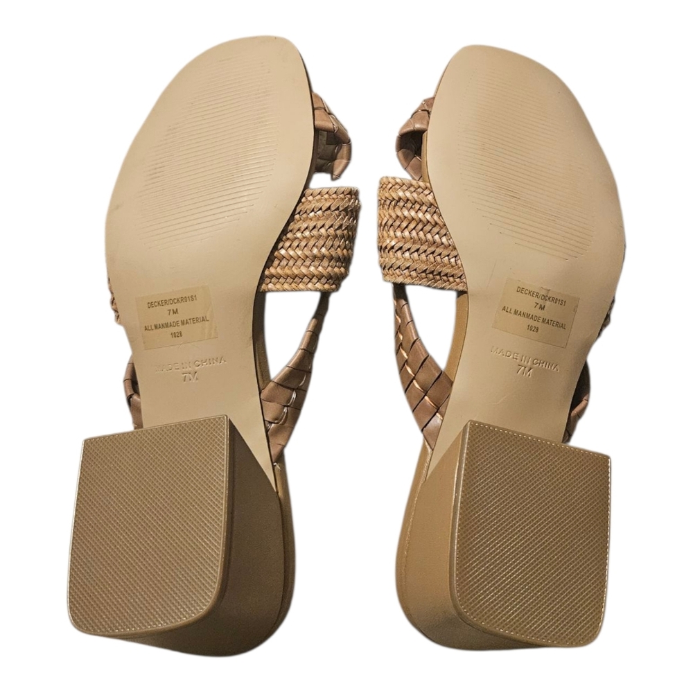 Steve Madden Faux Vegan Leather Decker Criss Cross Knit Sandal Size 7 - Picture 4 of 5